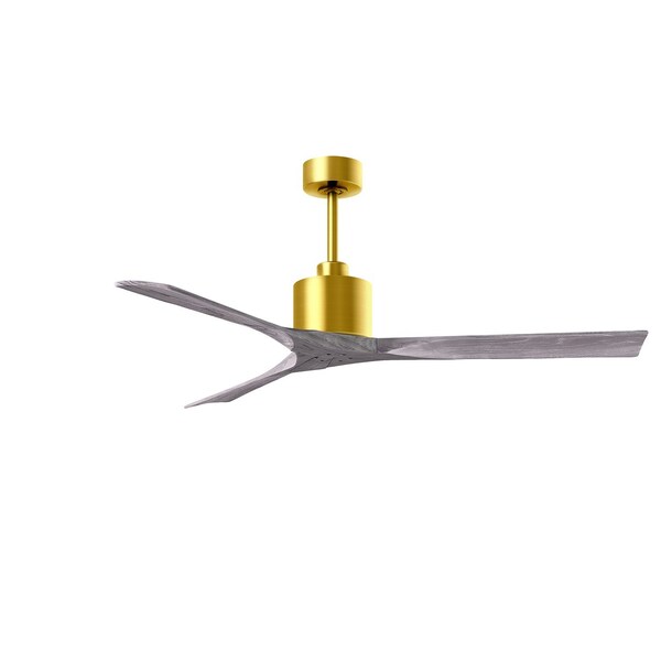 Nan 60in Ceiling Fan In Brushed Brass - Barnwood Tone Blades